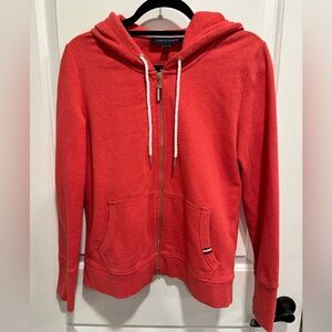 Tommy Hilfiger Women's Coral Zip-Up Hoodie Rope Drawstring Full Zip Up